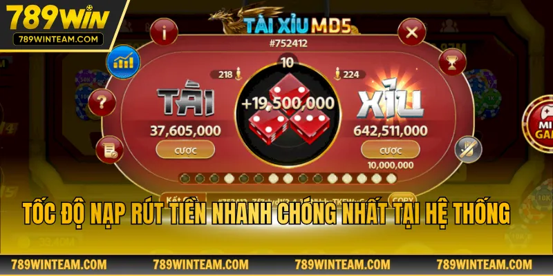 Tốc độ nạp rút tiền nhanh chóng nhất tại hệ thống